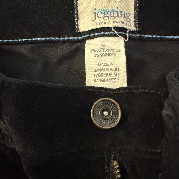 Garage Jeggings black corduroy pants size 0 - Picture 5 of 6
